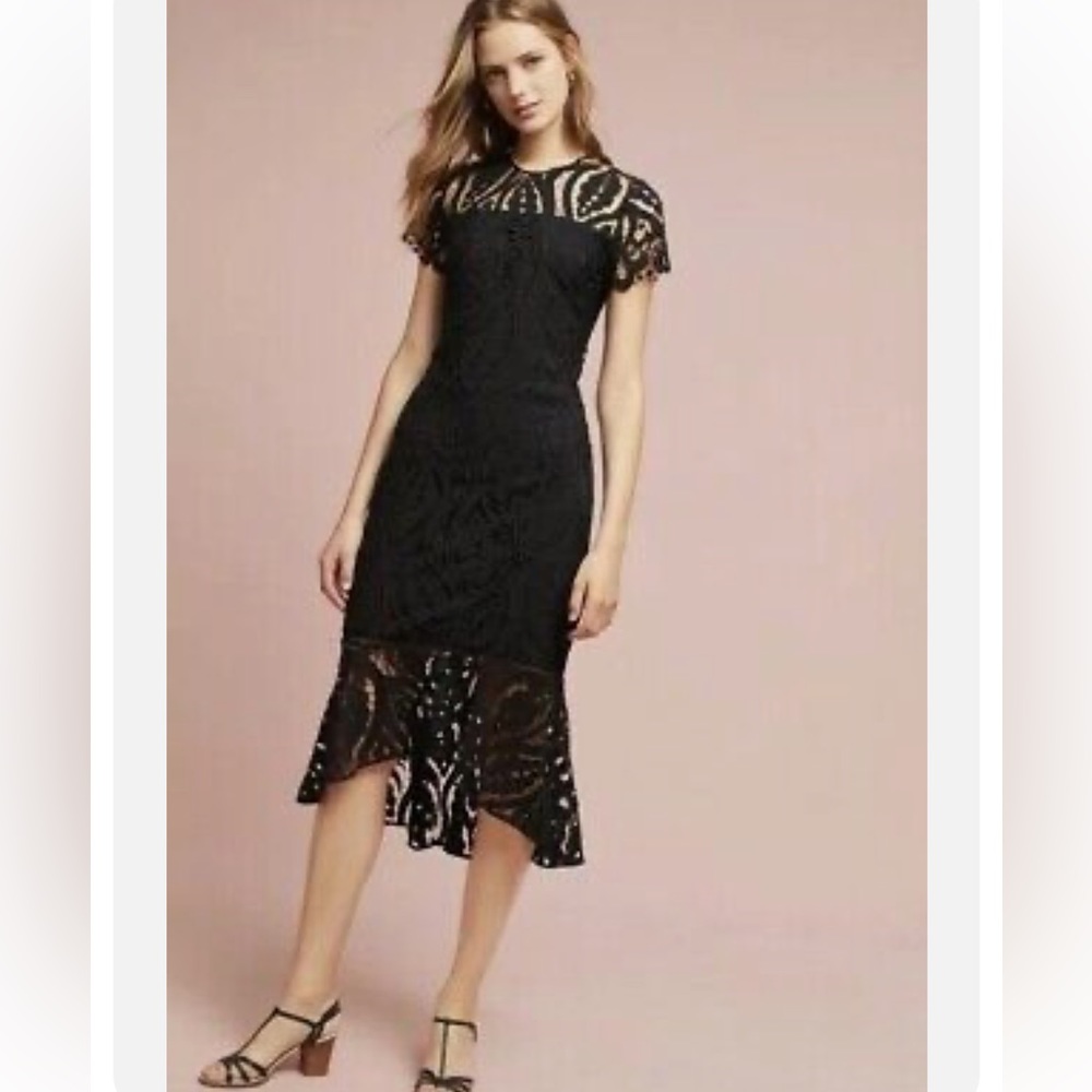 Shoshanna Zinnia Black Lace Dress 6